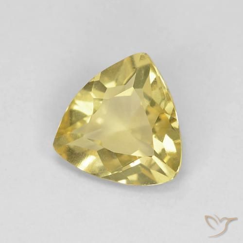 Berillo Giallo morbido naturale da 0.92 ct, Taglio trillion, VVS-VS