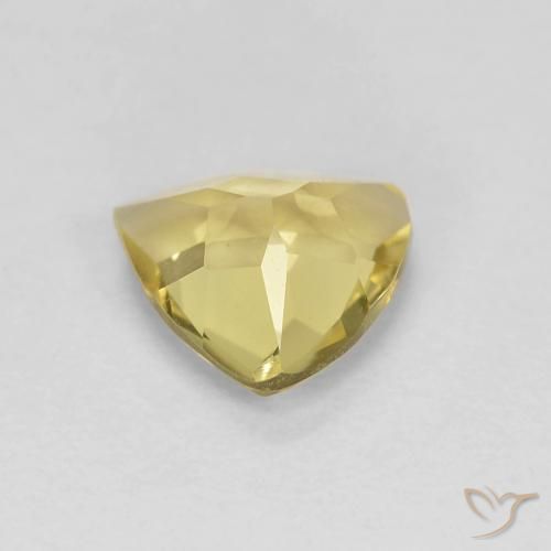 Berillo Giallo morbido naturale da 0.92 ct, Taglio trillion, VVS-VS