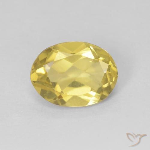 1.17ct Naturale Giallo medio Berillo, Ovale, VS