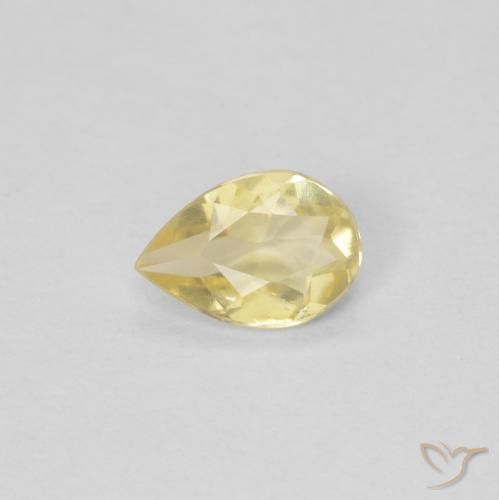 0.41ct Naturale Giallo terroso chiaro Berillo, Forma a pera, VS