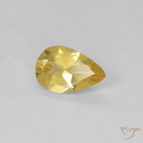0.50ct Naturale Arancio dorato Berillo, Forma a pera, VS