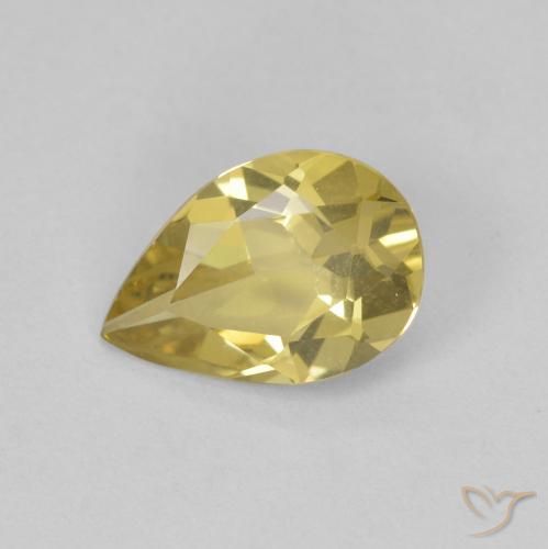0.99ct Naturale Giallo dorato chiaro Berillo, Forma a pera, VVS