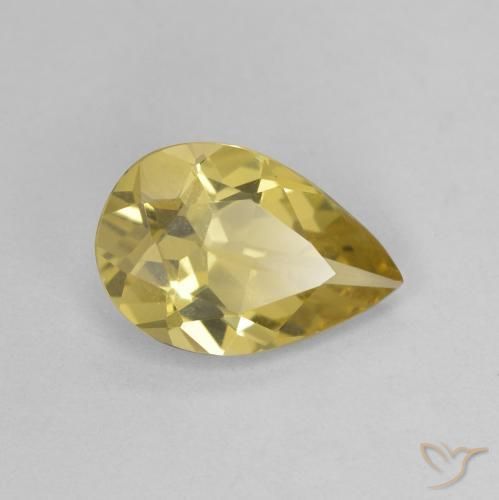Berillo Giallo dorato chiaro naturale da 0.99 ct, Forma a pera, VVS