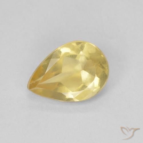 Berillo Oro chiaro naturale da 0.97 ct, Forma a pera, VVS