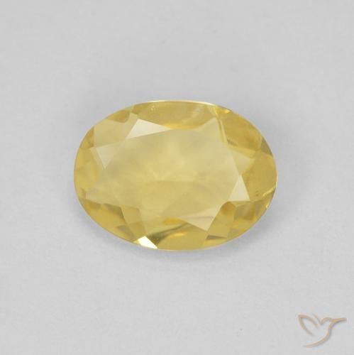 Berillo Giallo dorato chiaro naturale da 0.85 ct, Ovale, VVS