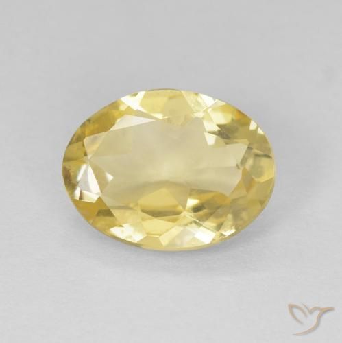 1.40ct Naturale Giallo chiaro Berillo, Ovale, VVS