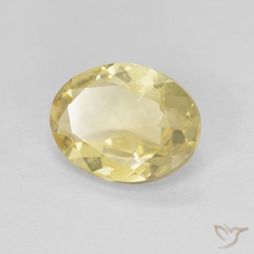 Berillo Giallo chiaro naturale da 1.40 ct, Ovale, VVS