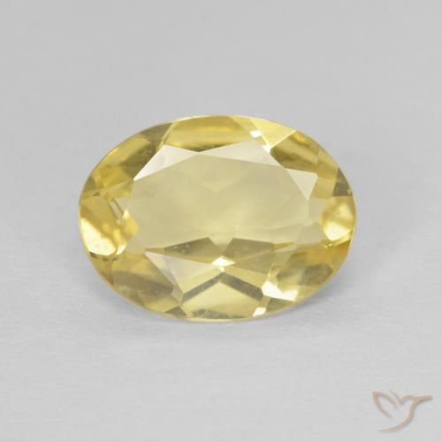 1.42ct Naturale Giallo chiaro Berillo, Ovale, VVS
