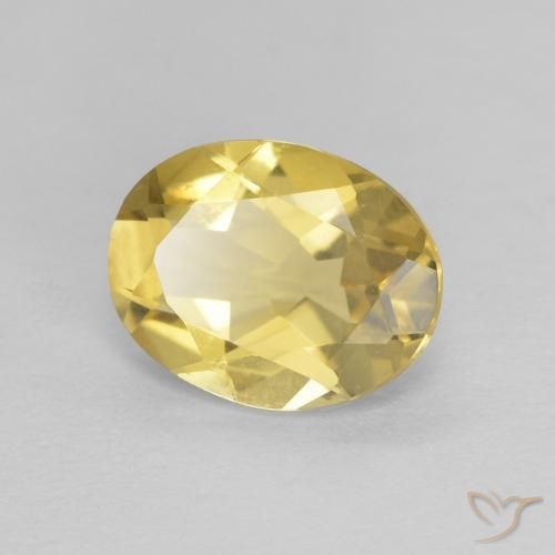 Berillo Giallo dorato chiaro naturale da 1.60 ct, Ovale, VVS