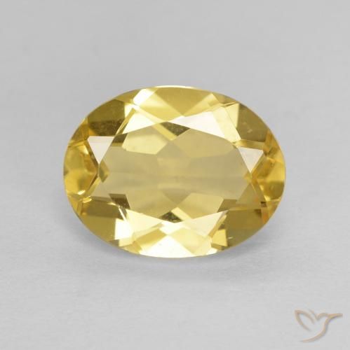 1.75ct Naturale Giallo chiaro Berillo, Ovale, VVS