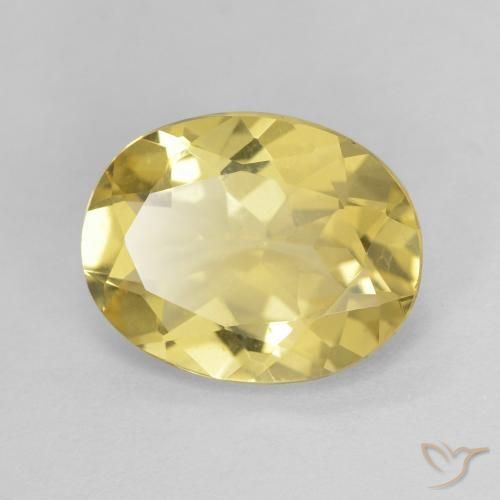 2.08ct Naturale Giallo terroso chiaro Berillo, Ovale, VVS