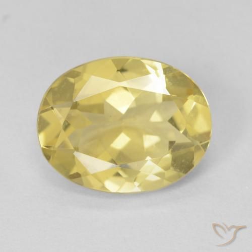 Berillo Giallo terroso chiaro naturale da 2.08 ct, Ovale, VVS
