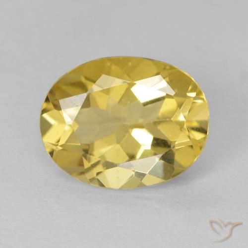 2.22ct Naturale Giallo chiaro Berillo, Ovale, VVS