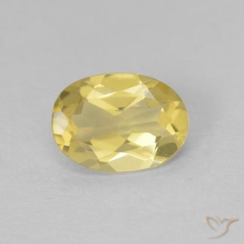 0.63ct Naturale Giallo pallido Berillo, Ovale, VVS