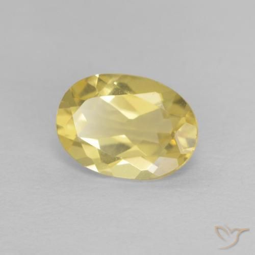 Berillo Giallo pallido naturale da 0.63 ct, Ovale, VVS