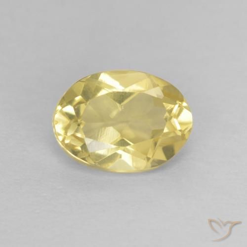 0.82ct Naturale Giallo Digione molto chiaro Berillo, Ovale, VVS