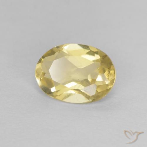 0.67ct Naturale Giallo chiaro Berillo, Ovale, VVS