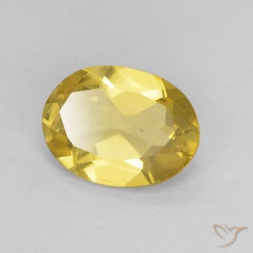 0.93ct Naturale Giallo chiaro Berillo, Ovale, VVS