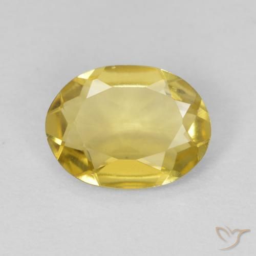 0.88ct Naturale Giallo pallido Berillo, Ovale, VVS