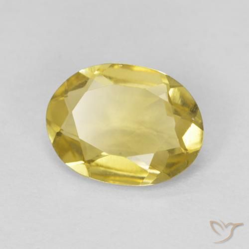Berillo Giallo pallido naturale da 0.88 ct, Ovale, VVS
