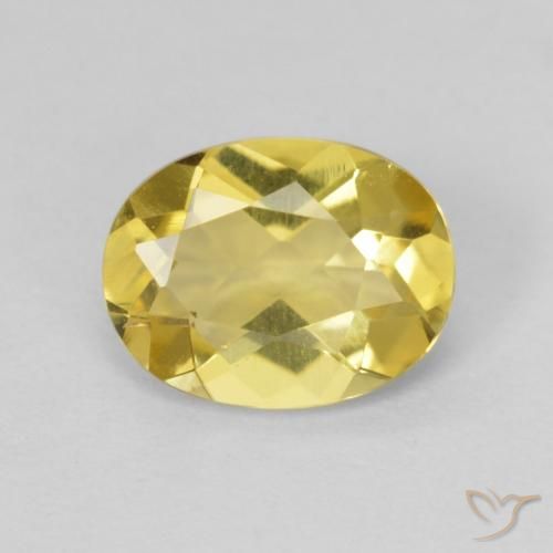 0.99ct Naturale Giallo pallido Berillo, Ovale, VVS
