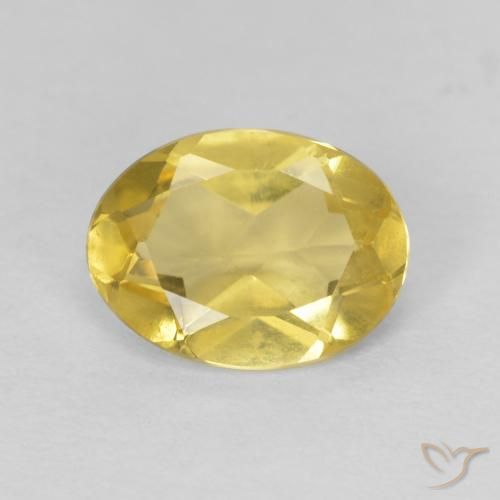 0.97ct Naturale Giallo chiaro Berillo, Ovale, VVS