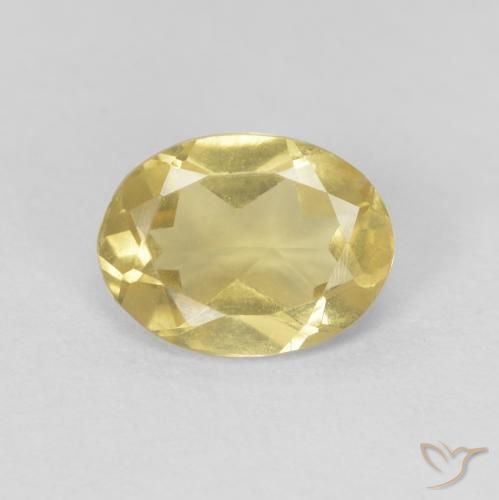 Berillo Giallo dorato chiaro naturale da 1.02 ct, Ovale, VVS-VS