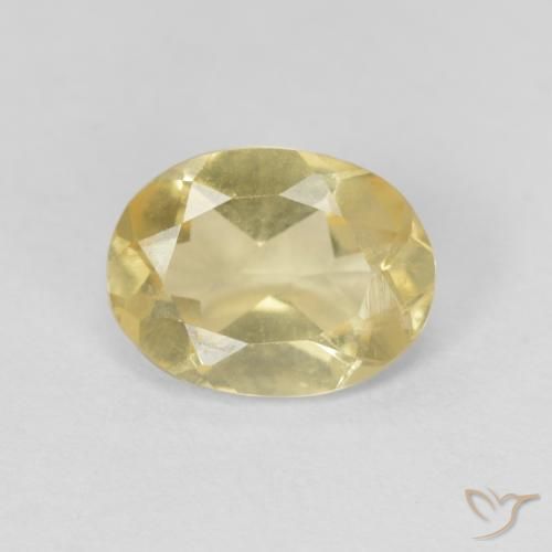 Berillo Giallo Digione molto chiaro naturale da 1.10 ct, Ovale, VVS-VS