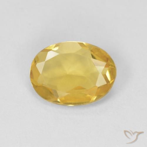 0.94ct Naturale Giallo intenso Berillo, Ovale, VVS-VS