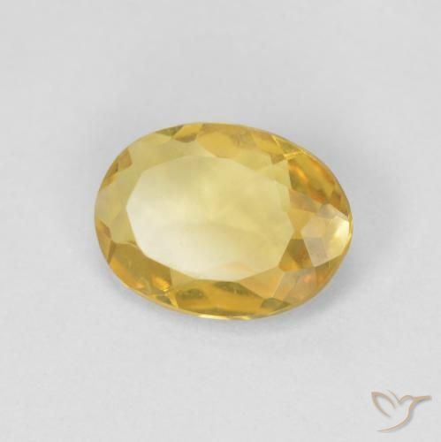 Berillo Giallo intenso naturale da 0.94 ct, Ovale, VVS-VS