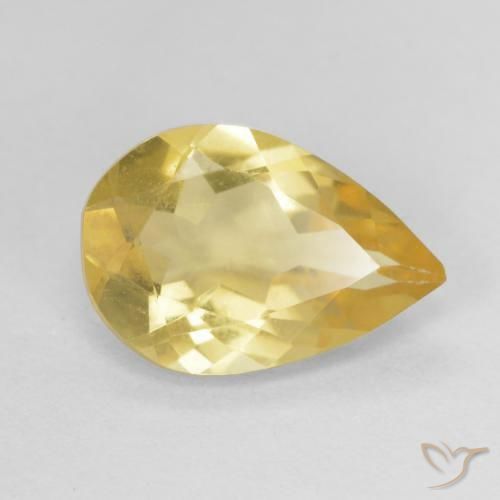 Berillo Giallo miele naturale da 1.39 ct, Forma a pera, VVS-VS