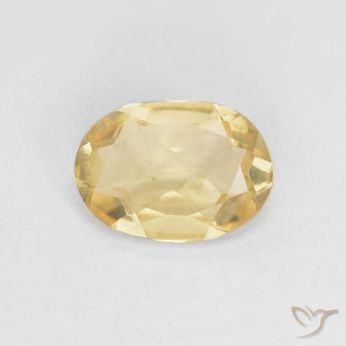 0.91ct Naturale Giallo chiaro Berillo, Ovale, VVS-VS