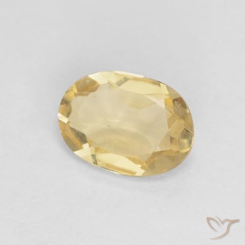 Berillo Giallo chiaro naturale da 0.91 ct, Ovale, VVS-VS