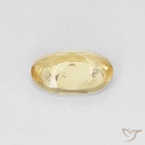 Berillo Giallo chiaro naturale da 0.91 ct, Ovale, VVS-VS