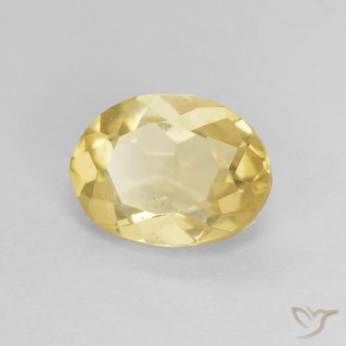 Berillo Giallo dorato chiaro naturale da 1.15 ct, Ovale, VVS-VS