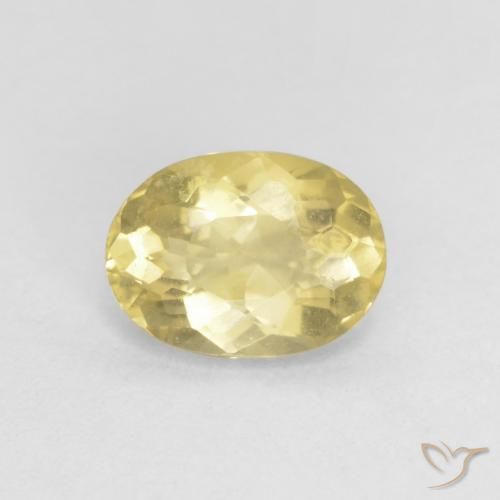 0.70ct Naturale Giallo terroso chiaro Berillo, Ovale, VVS-VS