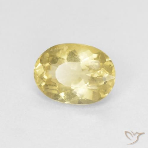 Berillo Giallo terroso chiaro naturale da 0.70 ct, Ovale, VVS-VS