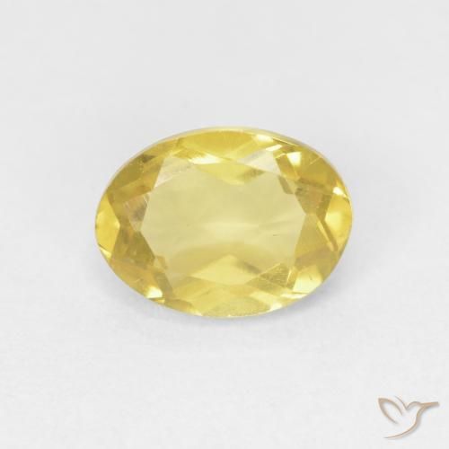 0.80ct Naturale Giallo medio Berillo, Ovale, VVS-VS