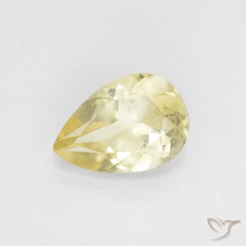 Berillo Giallo terroso chiaro naturale da 0.66 ct, Forma a pera, VVS-VS