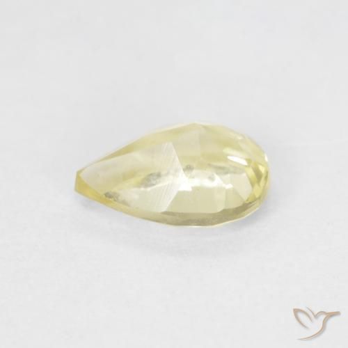 Berillo Giallo terroso chiaro naturale da 0.66 ct, Forma a pera, VVS-VS