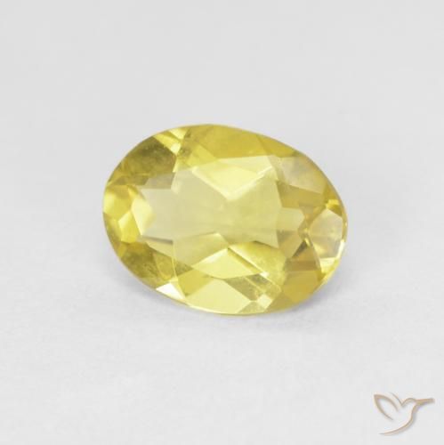 Berillo Giallo calabrone chiaro naturale da 0.99 ct, Ovale, VVS-VS