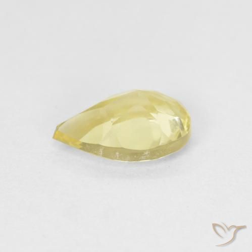 Berillo Giallo terroso chiaro naturale da 0.77 ct, Forma a pera, VVS-VS