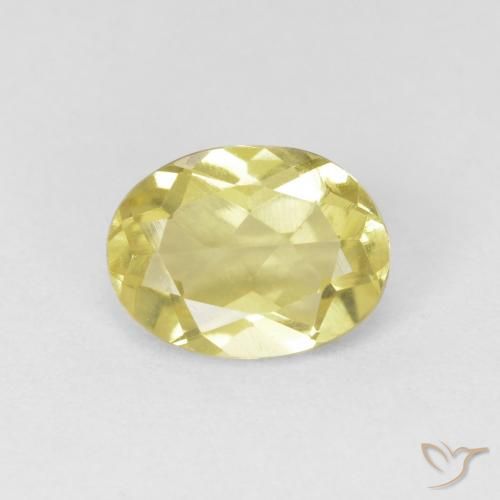 1.11ct Naturale Giallo chiaro Berillo, Ovale, VVS-VS