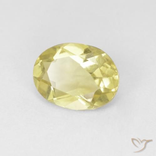 Berillo Giallo chiaro naturale da 1.11 ct, Ovale, VVS-VS