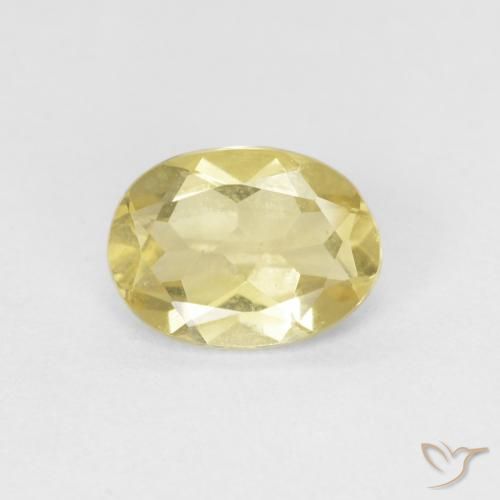 0.91ct Naturale Giallo terroso chiaro Berillo, Ovale, VVS-VS
