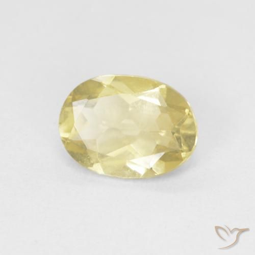 Berillo Giallo terroso chiaro naturale da 0.91 ct, Ovale, VVS-VS