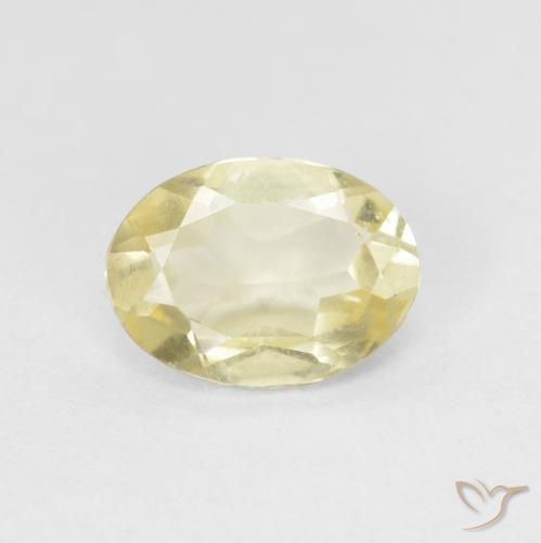 1.01ct Naturale Giallo chiaro Berillo, Ovale, VVS-VS