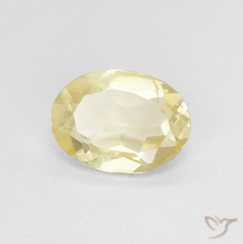 Berillo Giallo chiaro naturale da 1.01 ct, Ovale, VVS-VS