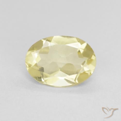 Berillo Giallo Digione molto chiaro naturale da 1.17 ct, Ovale, VVS-VS