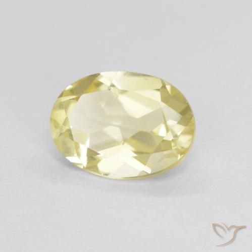 Berillo Giallo Digione molto chiaro naturale da 1.17 ct, Ovale, VVS-VS